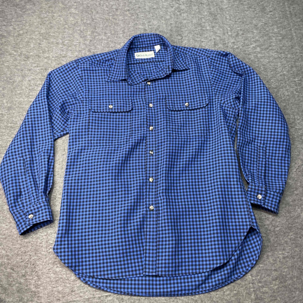 Vintage Gander Mountain Shirt Mens Large Blue‎ Long Sleeve Check Pattern Plaid